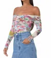 Afrm Odilla Off Shoulder Top In Placed Tropical In Multi