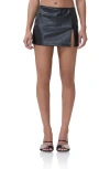 Afrm Olivia Faux Leather Miniskirt In Black