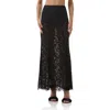 Afrm Oxford Semisheer Lace Maxi Skirt In Black