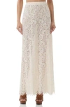 Afrm Oxford Semisheer Lace Maxi Skirt In Neutral