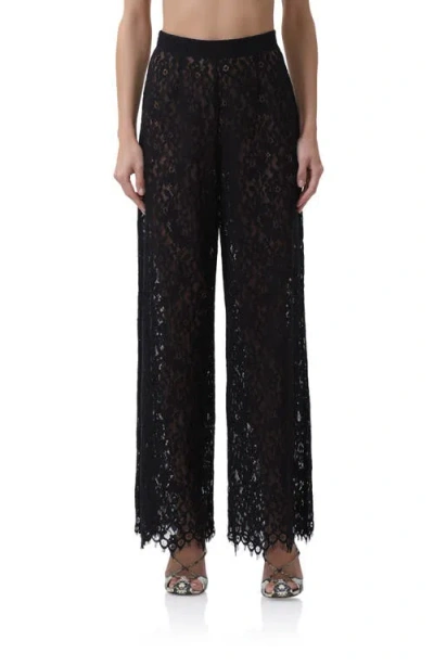 Afrm Pamela Sheer Lace Pants In Black