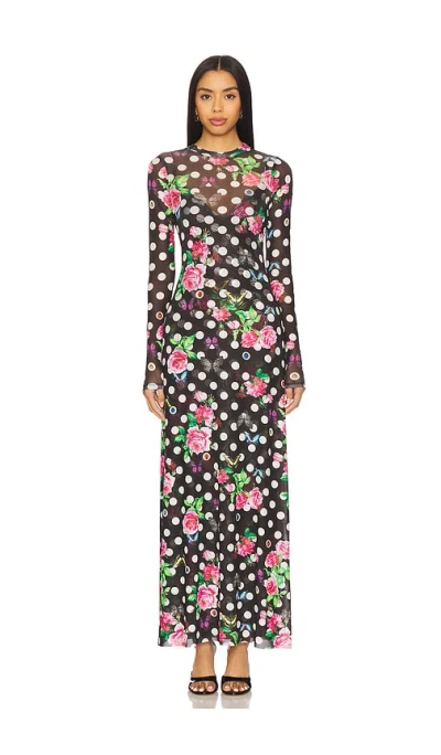 Afrm Paola Dress In Rose Dot