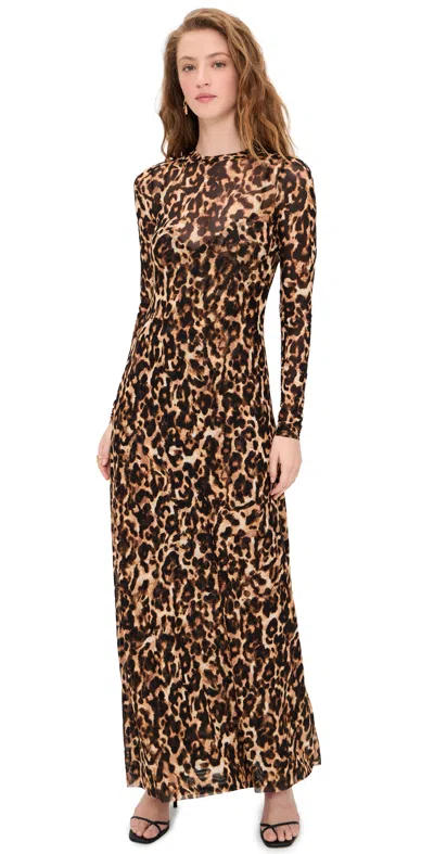 Afrm Paola Dress Winter Animal In Animal Print