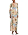 Afrm Paola Dress Soft Slate Bloom In Multi