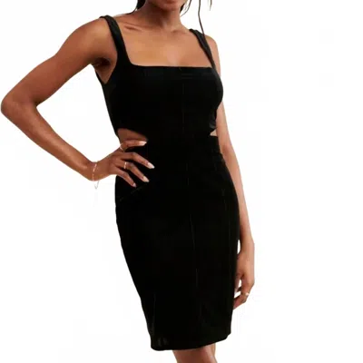 Afrm Paradiso Cut Out Velvet Mini Dress In Black
