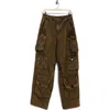 Afrm Parker Wide Leg Cargo Jeans In Brown