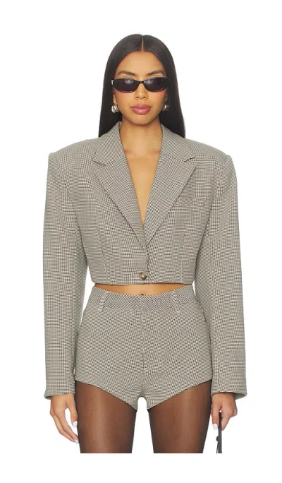 Afrm Petra Cropped Blazer In Neutral