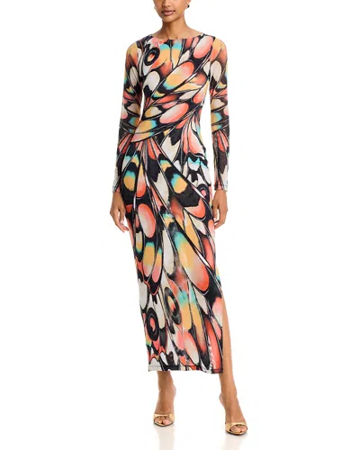 Afrm Phyll Boat Neck Maxi Dress In Multi