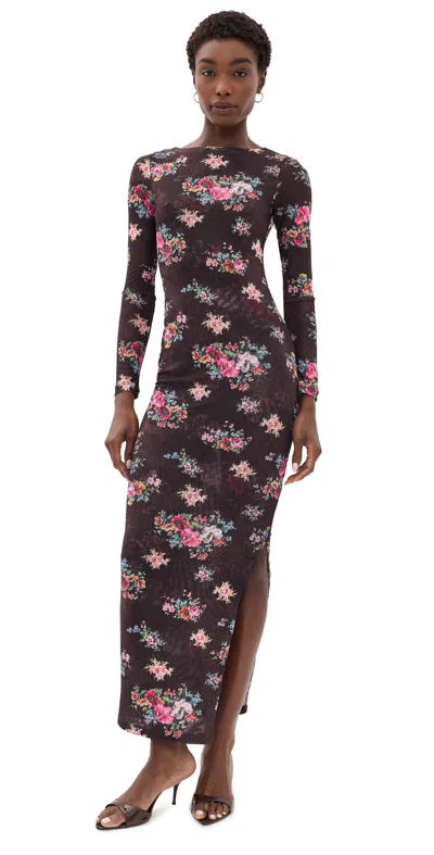 Afrm Phyll Dress Java Snake Floral In Multi