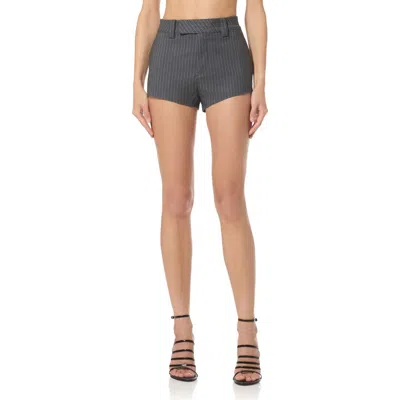 Afrm Pinstripe Hot Shorts In Gray