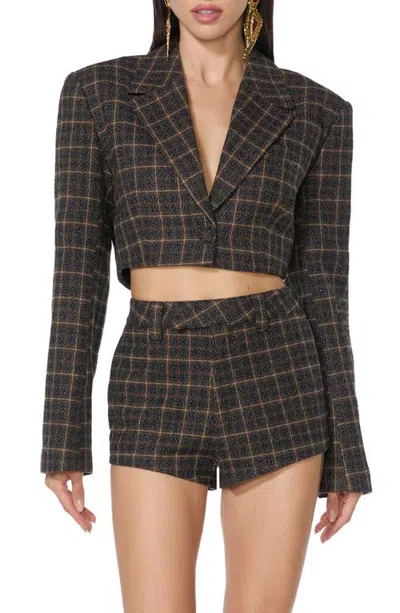 Afrm Plaid Crop Jacket In Multi