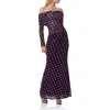 Afrm Praya Off-the-shoulder Mesh Midi Dress In Cosmo Dot