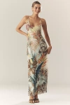 Afrm Romy Sleeveless Scoop-neck Mesh Maxi Dress In Multi