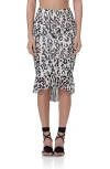 Afrm Ronica Ruched Mesh High-low Skirt In Stark Leopard