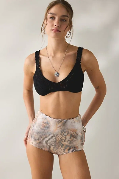 Afrm Rose Ember Swirl Shell Sequin Mesh Hot Shorts In Ember Swirl Shell, Women's At Urban Outfitters In Black