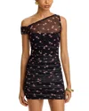 Afrm Rowena Floral One Shoulder Mini Dress In Delicate Ditsy