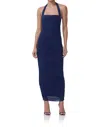 Afrm Ruched Sparkle Dress In Bright Navy In Blue