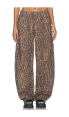 Afrm Rhett Leopard Print Carpenter Jeans In Animal Print