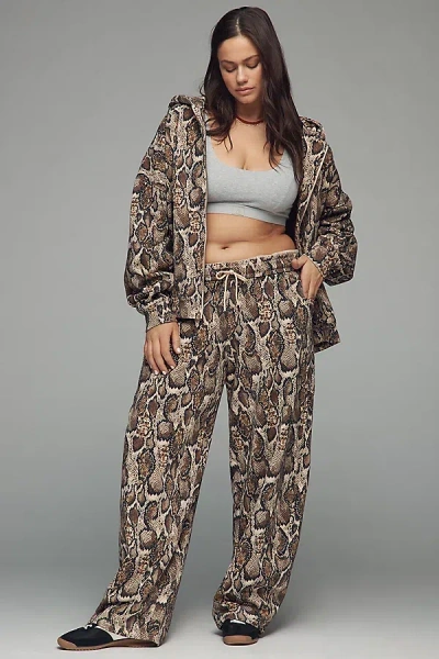 Afrm Ryan Plus 100% Cotton Barrel Pants In Brown