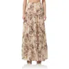 Afrm Sabina Snakeskin Print Tiered Maxi Skirt In Shine Snake