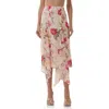 Afrm Sablyn Asymmetric Chiffon Midi Skirt In Pink