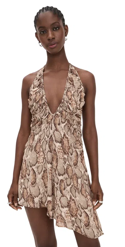 Afrm Sabrina Dress Sand Snake In Multi