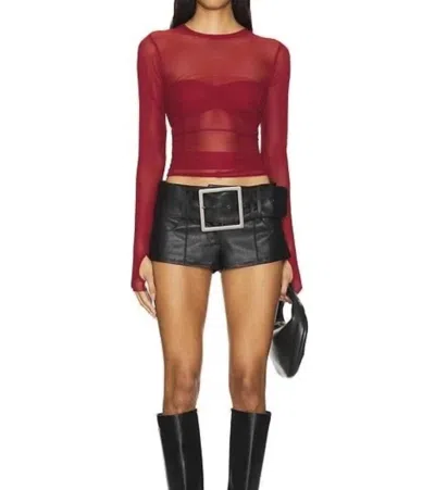 Afrm Sandrine Top In Red In Burgundy