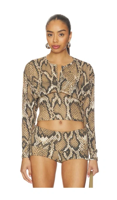 Afrm Selma Top In Brown