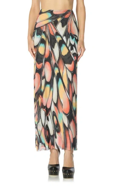 Afrm Sera Ankle Length Skirt In Orange