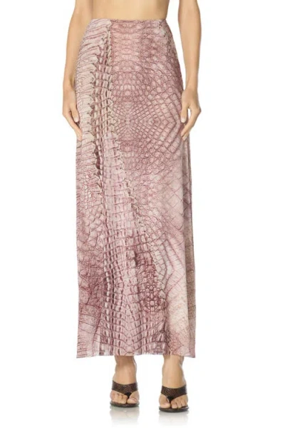 Afrm Sera Ankle Length Skirt In Brown