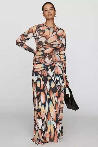 Afrm Sera Butterfly Maxi Skirt In Multicolor