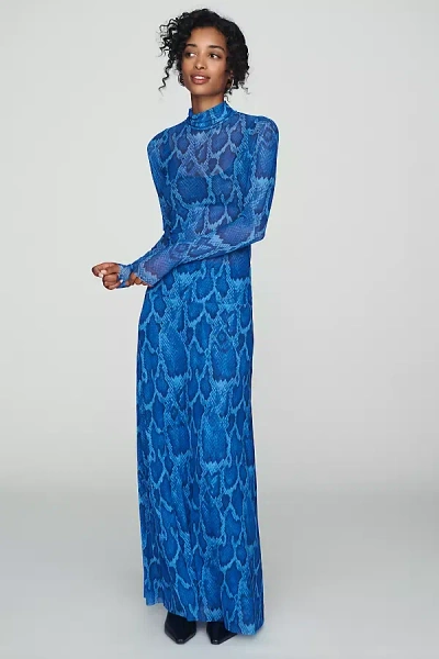 Afrm Sera Knit Maxi Skirt In Blue