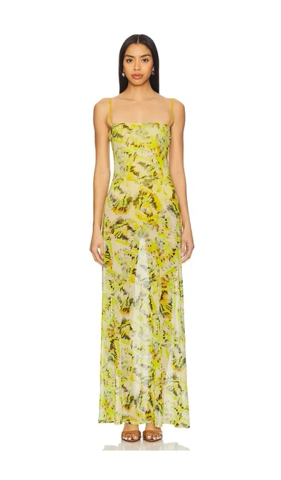 Afrm Shae Dress In Lime Wing