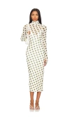 Afrm Shailene Mesh Bodycon Dress In Birch Dot