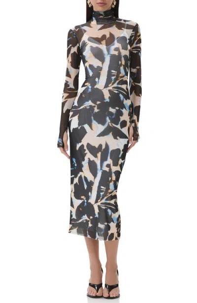 Afrm Shailene Long Sleeve Body-con Midi Dress