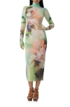 Afrm Shailene Floral Turtleneck Midi Dress In Sunbeam Floral