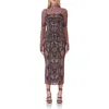Afrm Shailene Long Sleeve Turtleneck Mesh Dress In Noir Bustier