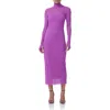 Afrm Shailene Long Sleeve Turtleneck Mesh Dress