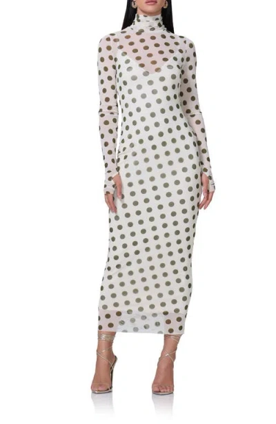 Afrm Shailene Long Sleeve Body-con Midi Dress In Multi
