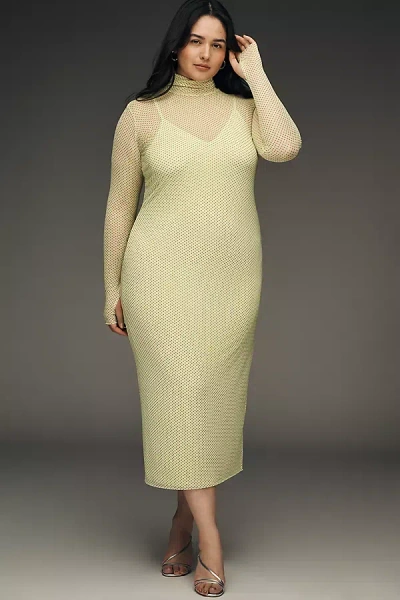 Afrm Shailene Long-sleeve Mock-neck Maxi Dress In Multi