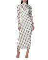 Afrm Shailene Mesh Bodycon Dress In Birch Dot