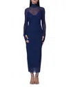Afrm Shailene Mesh Bodycon Dress In Bright Navy