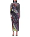 Afrm Shailene Mesh Bodycon Dress In Dark Feather