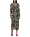 Afrm Didi Long Sleeve Mesh Maxi Dress In Fall Animal