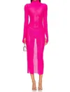 Afrm Shailene Rhinestone Dress In Glow Pink In Pink
