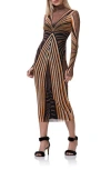 Afrm Maggie Ruched Long Sleeve Body-con Midi Dress