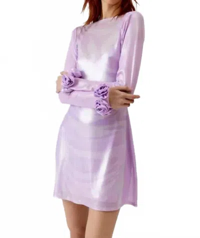 Afrm Shani Rosette Cuff Mini Dress In Purple