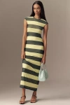 Afrm Short-sleeve Slim Mesh Maxi Dress In Multicolor
