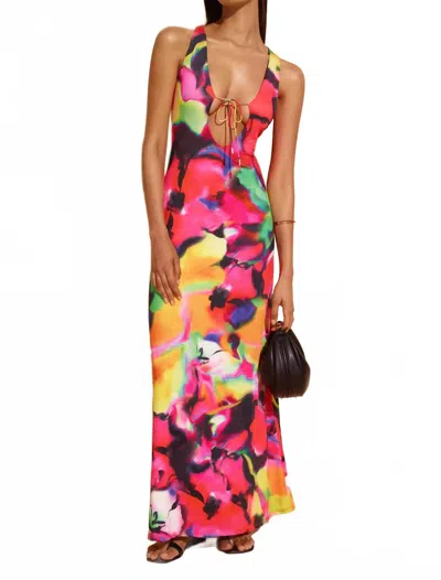 Afrm Sleeveless Cutout Knit Maxi Dress In Pink, Black