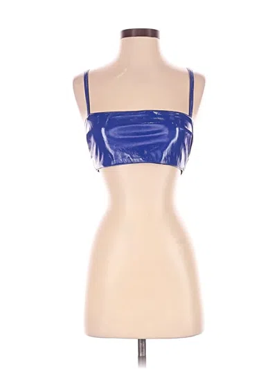 Pre-owned Afrm Sleeveless Top Blue Strapless Neckline Tops